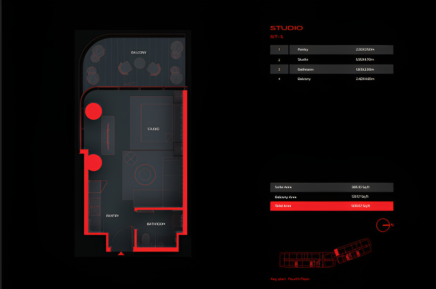 Studio Apartment Floor Plan at Tonino Lamborghini Residences