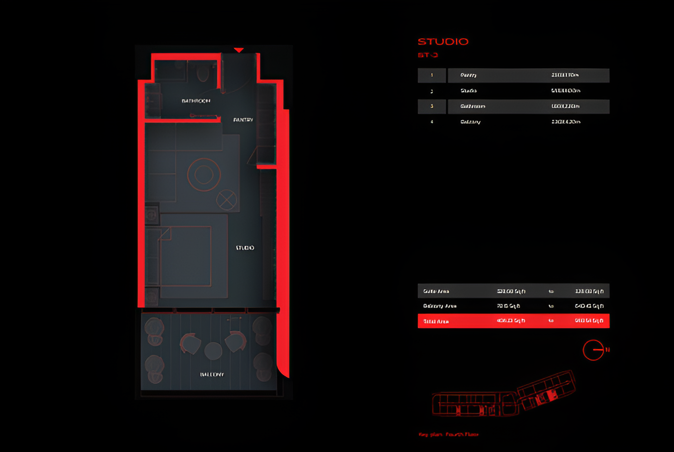 Studio Apartment Floor Plan at Tonino Lamborghini Residences