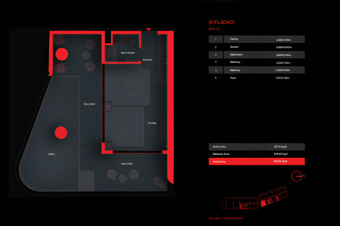 Studio Apartment Floor Plan at Tonino Lamborghini Residences