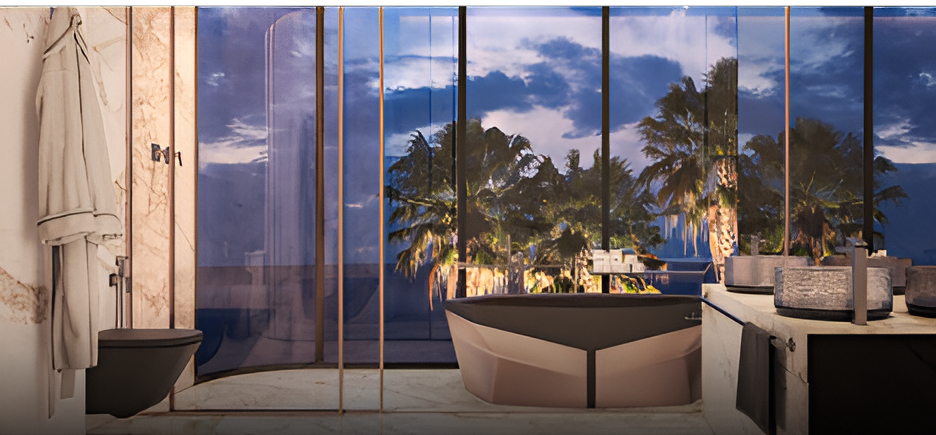 Luxury Bathroom Interior with Bathtub at Tonino Lamborghini Residences