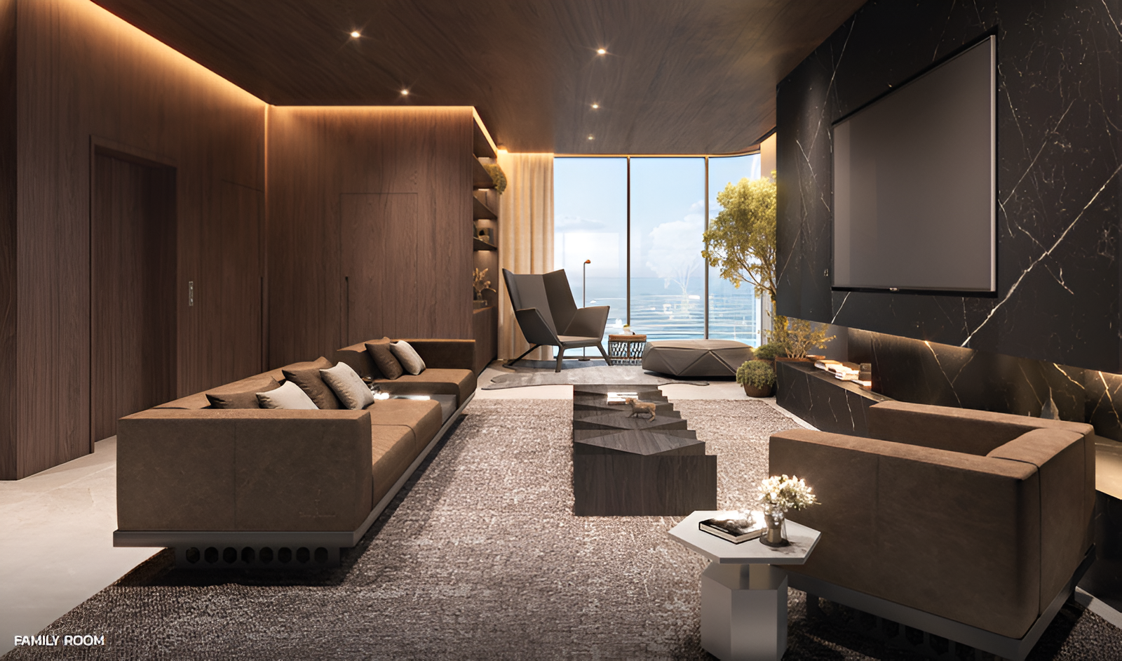 Luxury Family Living Room Interior at Tonino Lamborghini Residences