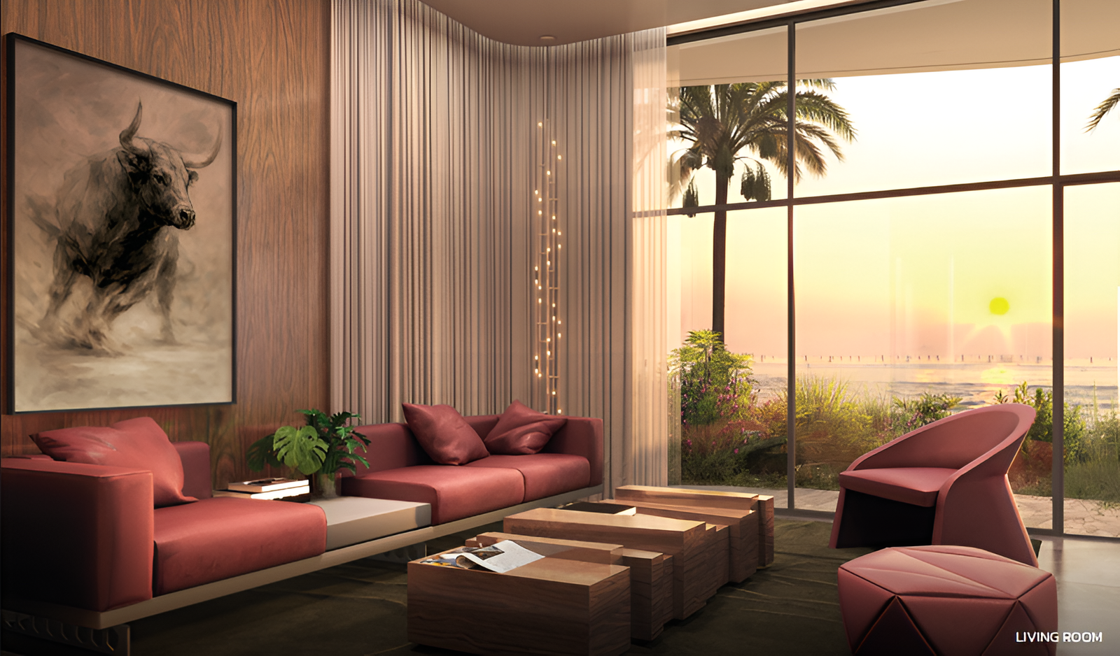 Luxury Family Living Room Interior with sea view at Tonino Lamborghini Residences